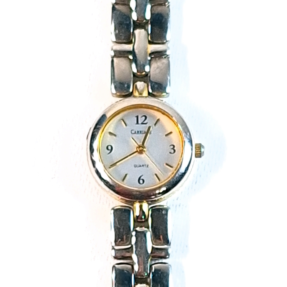Carvelle Vintage Gold Tone Womens Quartz Watch, New Battery